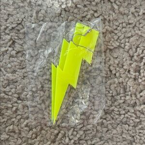 Neon Yellow Lightning Bolt Earrings